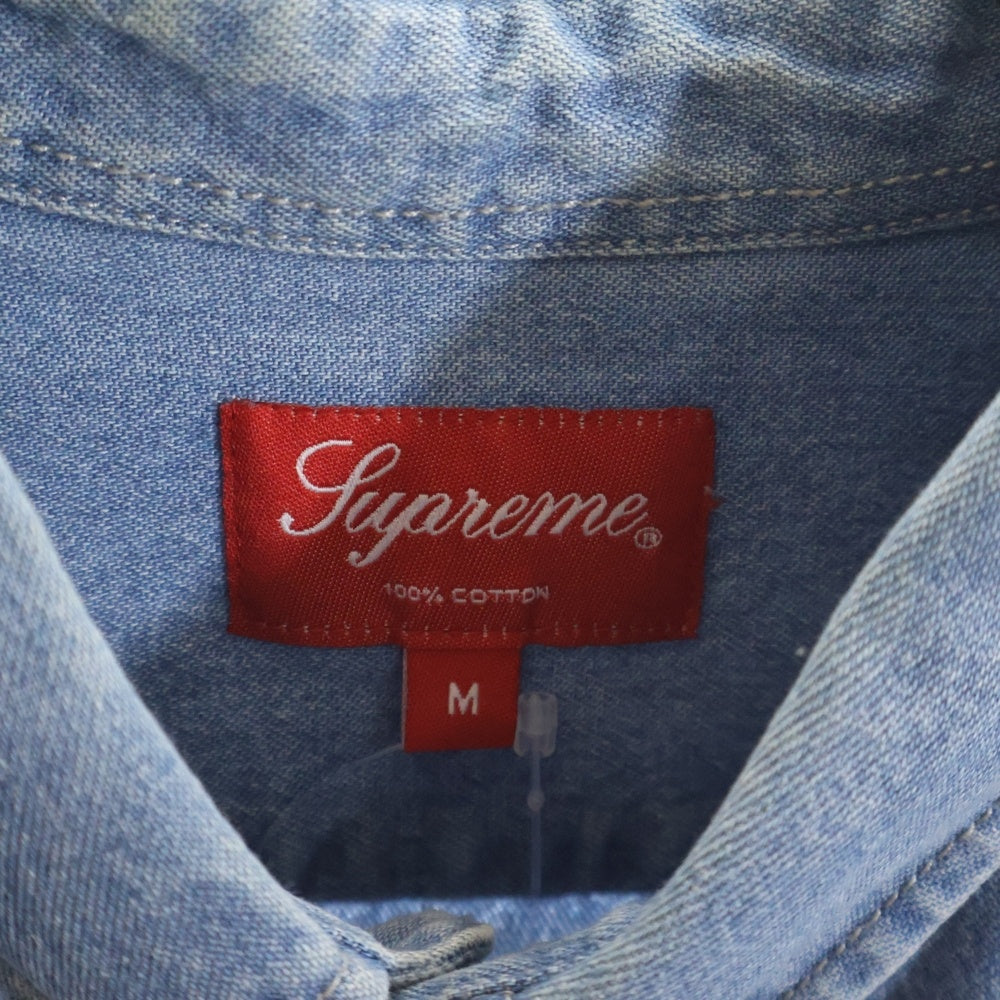 SUPREME(シュプリーム) 21AW Applique Denim Shirt ロゴアップリケ デニムシャツ 長袖 インディゴ