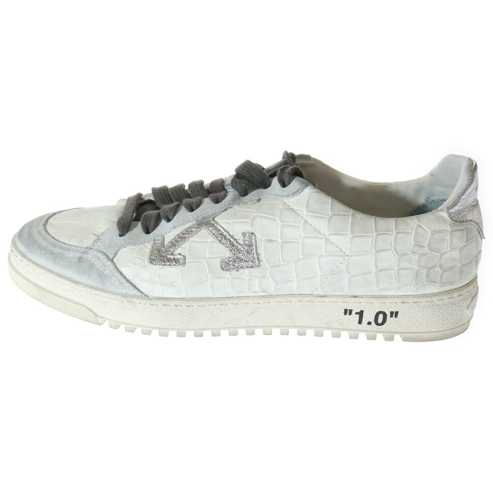 OFF-WHITE(オフホワイト) 19AW 2.0 SNEAKER レザー ローカットスニーカー ホワイト/シルバー OMIA042F19D680370191