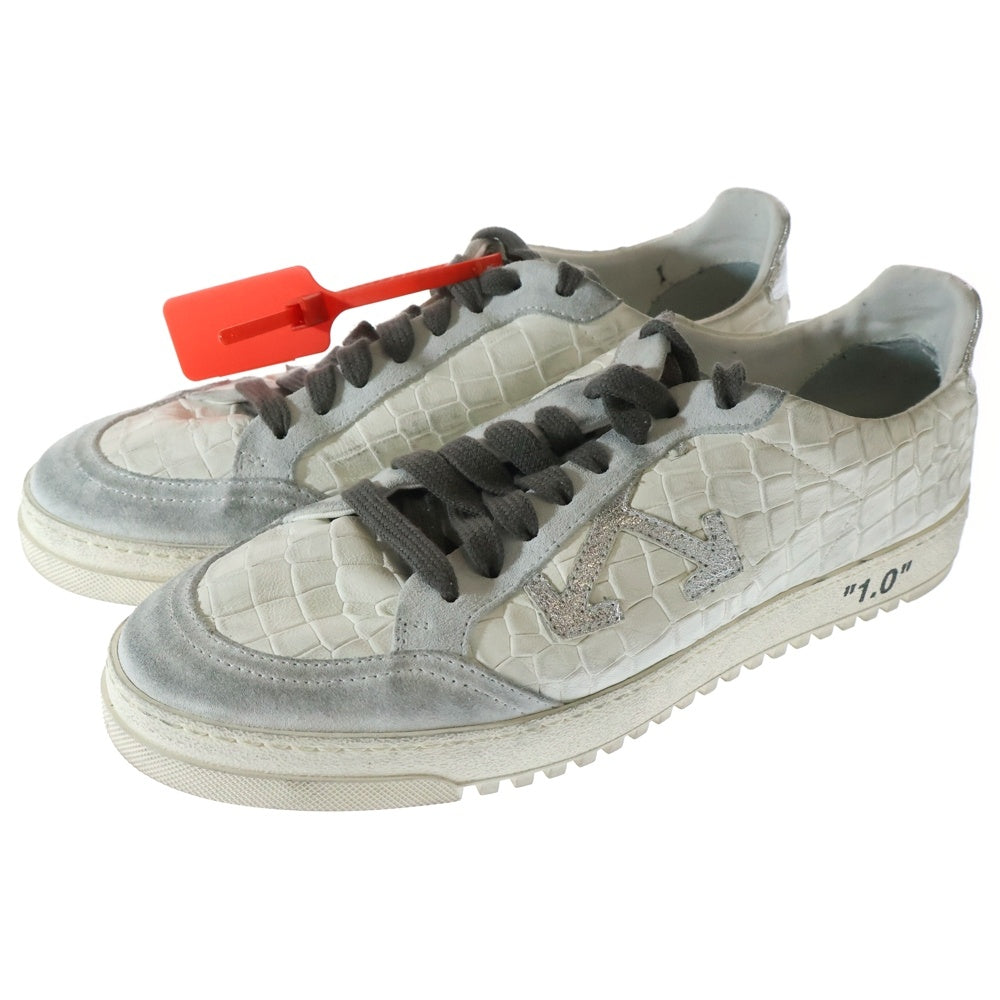 OFF-WHITE(オフホワイト) 19AW 2.0 SNEAKER レザー ローカットスニーカー ホワイト/シルバー OMIA042F19D680370191