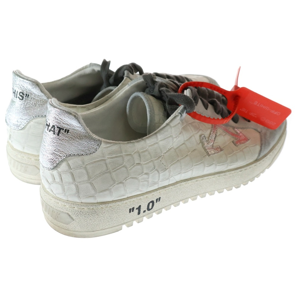 OFF-WHITE(オフホワイト) 19AW 2.0 SNEAKER レザー ローカットスニーカー ホワイト/シルバー OMIA042F19D680370191
