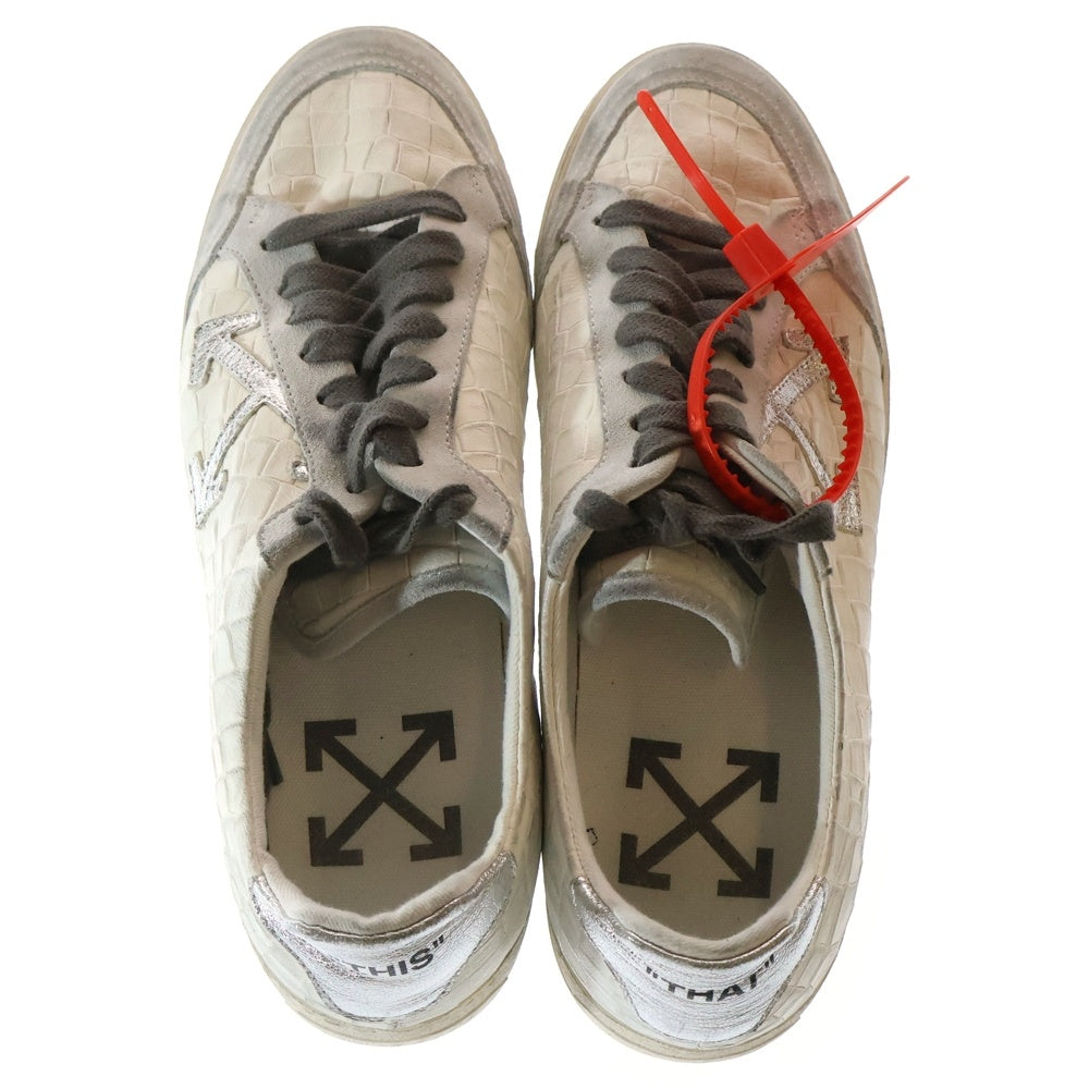 OFF-WHITE(オフホワイト) 19AW 2.0 SNEAKER レザー ローカットスニーカー ホワイト/シルバー OMIA042F19D680370191