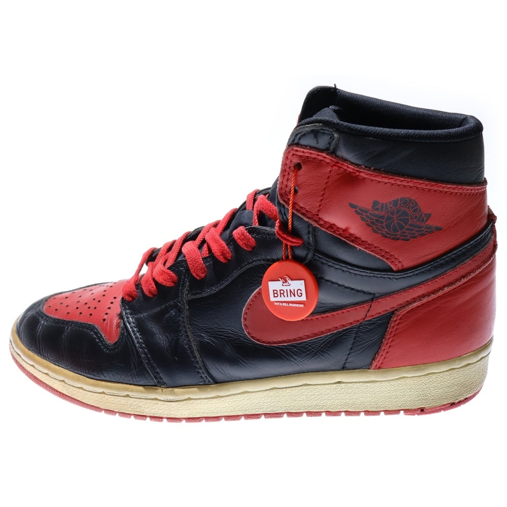 NIKE(ナイキ) 【観賞用1994年製】 AIR JORDAN1 HIGH BRED エアジョーダン1 ブレッド ハイカットスニーカー レッド/ブラック US9.5/27.5cm 130207-061