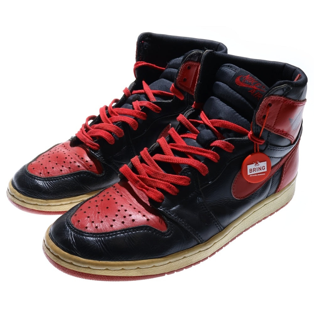 NIKE(ナイキ) 【観賞用1994年製】 AIR JORDAN1 HIGH BRED エアジョーダン1 ブレッド ハイカットスニーカー レッド/ブラック US9.5/27.5cm 130207-061