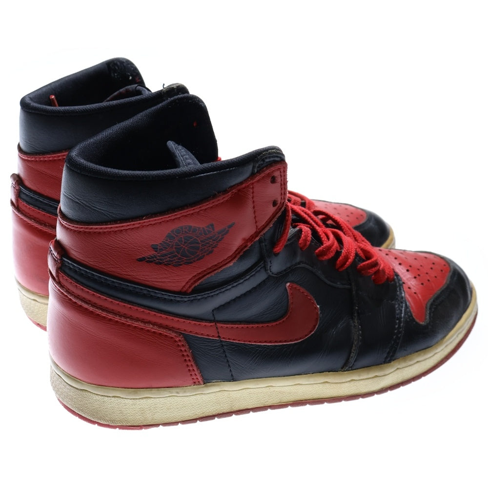 NIKE(ナイキ) 【観賞用1994年製】 AIR JORDAN1 HIGH BRED エアジョーダン1 ブレッド ハイカットスニーカー レッド/ブラック US9.5/27.5cm 130207-061