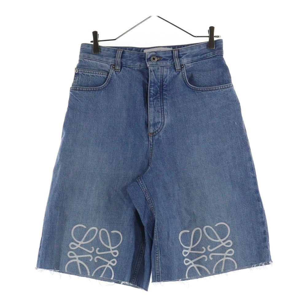 LOEWE(ロエベ) ANAGRAM SHORTS アナグラム ロゴプリント カットオフ ハーフパンツ ショーツ インディゴ H526Y1GW07