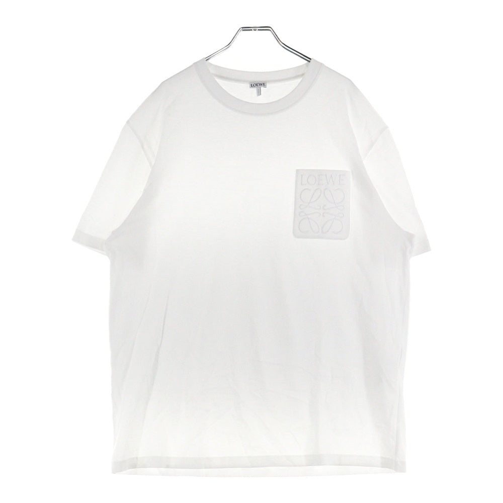 LOEWE(ロエベ) フロントロゴエンブロイダリー クルーネック半袖Tシャツ カットソー ホワイト H526Y22XBC