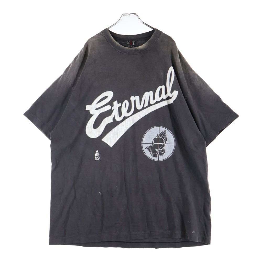 SAINT MICHAEL(セントマイケル) 25SS ×FEAR OF GOD SNT OF GOD FG_SS TEE フィアオブゴッド VINTAGE加工 セントオブゴッド 両面プリント クルーネック半袖Tシャツカットソー SM-HR8-0000-C01