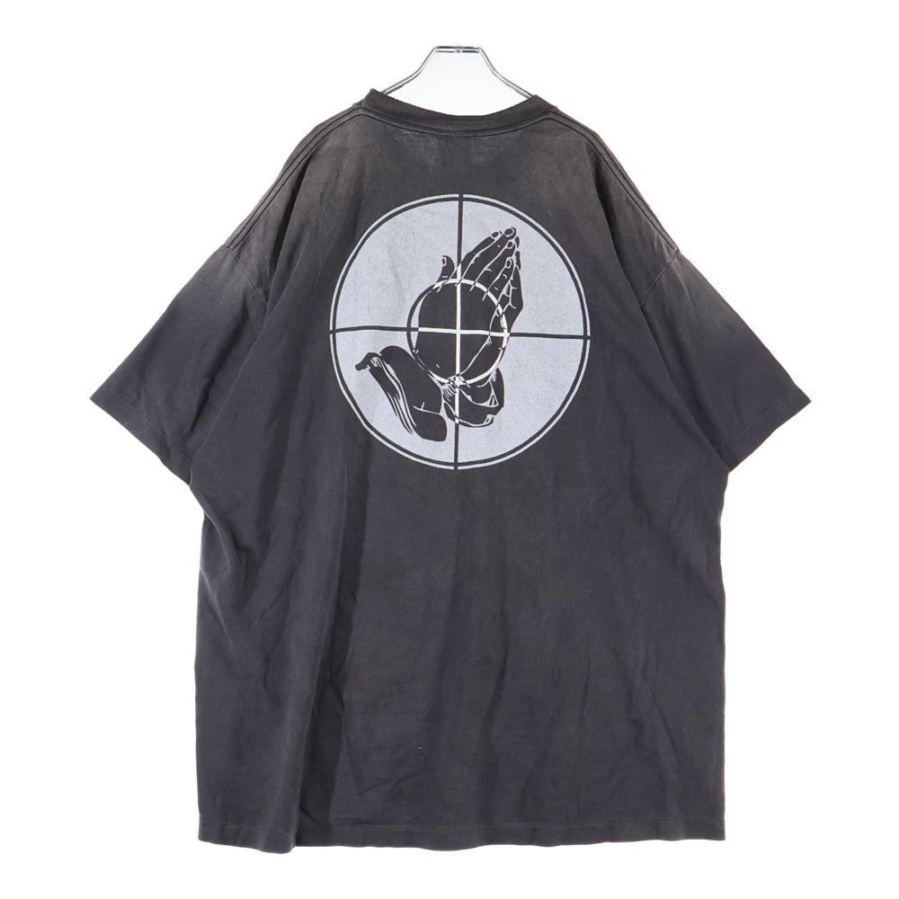 SAINT MICHAEL(セントマイケル) 25SS ×FEAR OF GOD SNT OF GOD FG_SS TEE フィアオブゴッド VINTAGE加工 セントオブゴッド 両面プリント クルーネック半袖Tシャツカットソー SM-HR8-0000-C01