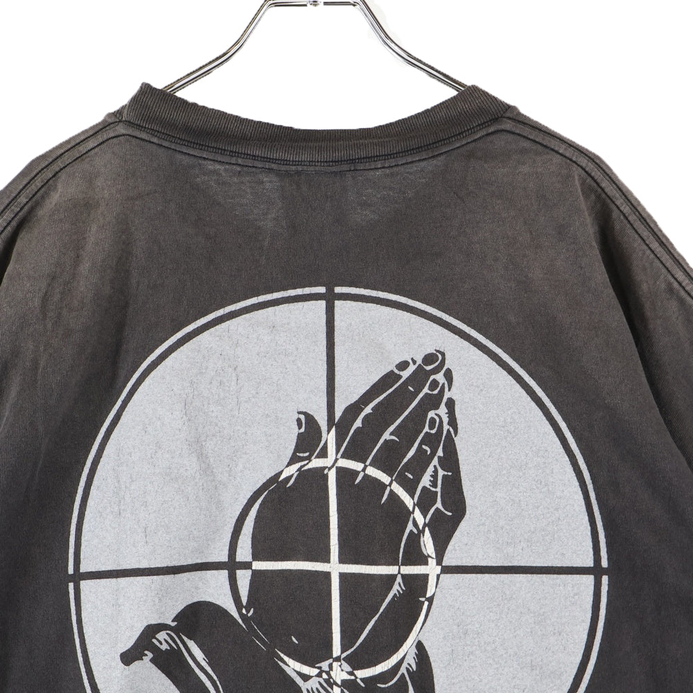 SAINT MICHAEL(セントマイケル) 25SS ×FEAR OF GOD SNT OF GOD FG_SS TEE フィアオブゴッド VINTAGE加工 セントオブゴッド 両面プリント クルーネック半袖Tシャツカットソー SM-HR8-0000-C01