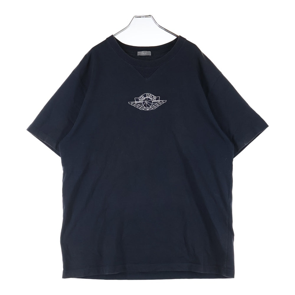 DIOR(ディオール) 20SS× JORDAN AIR DIOR ジョーダン エアディオール ロゴエンブロイダリー クルーネック半袖Tシャツ ブラック 033J625B0554