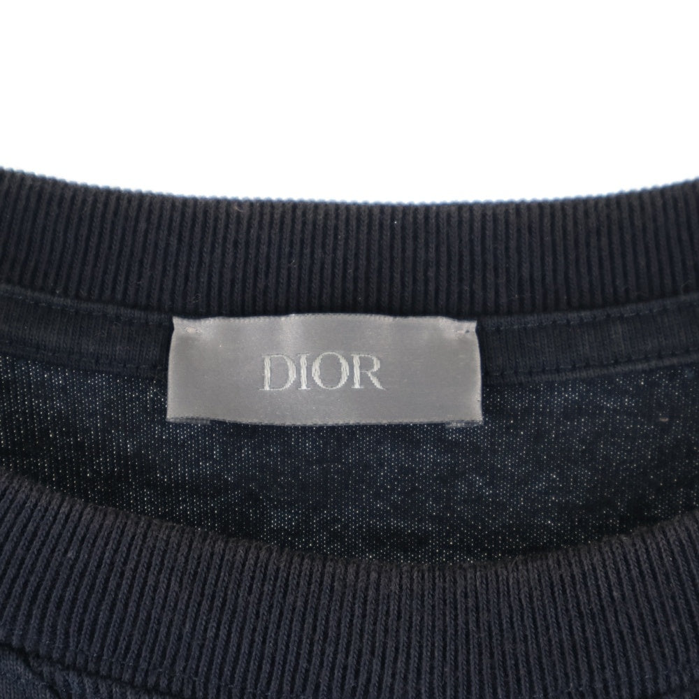 DIOR(ディオール) 20SS× JORDAN AIR DIOR ジョーダン エアディオール ロゴエンブロイダリー クルーネック半袖Tシャツ ブラック 033J625B0554