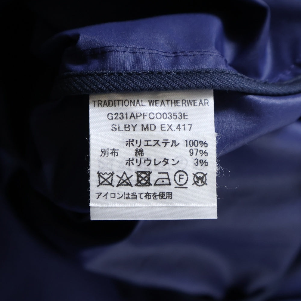 Traditional Weatherwear(トラディショナル ウェザーウェア) 23SS ナイロン ロング ステンカラーコート ネイビー G231APFCO0353E