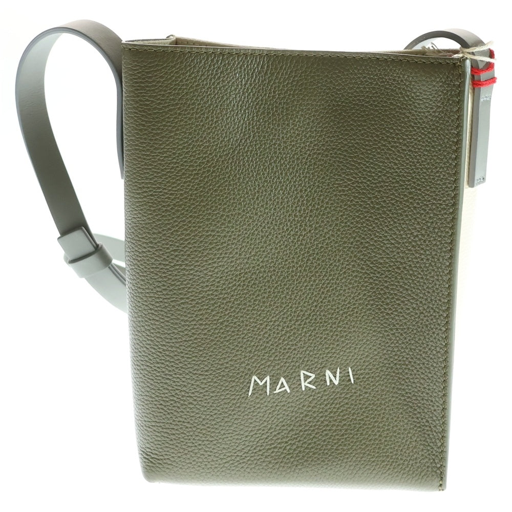 MARNI(マルニ) MUSEO SOFT NANO ミュゼオ ソフト ナノ レザーショルダーバッグ カーキ SBMP0084L3
