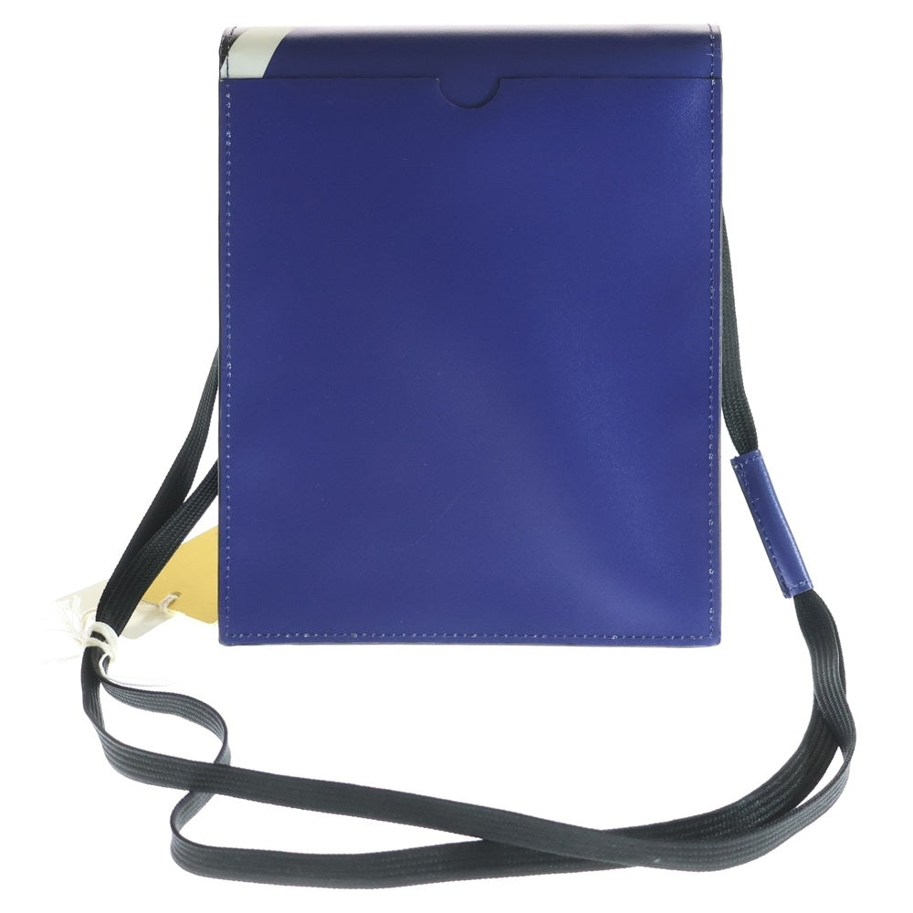 MARNI(マルニ) TRIBECA トライベッカ ロゴプリント レザーショルダーバッグ ネイビー SBMQ0036A3