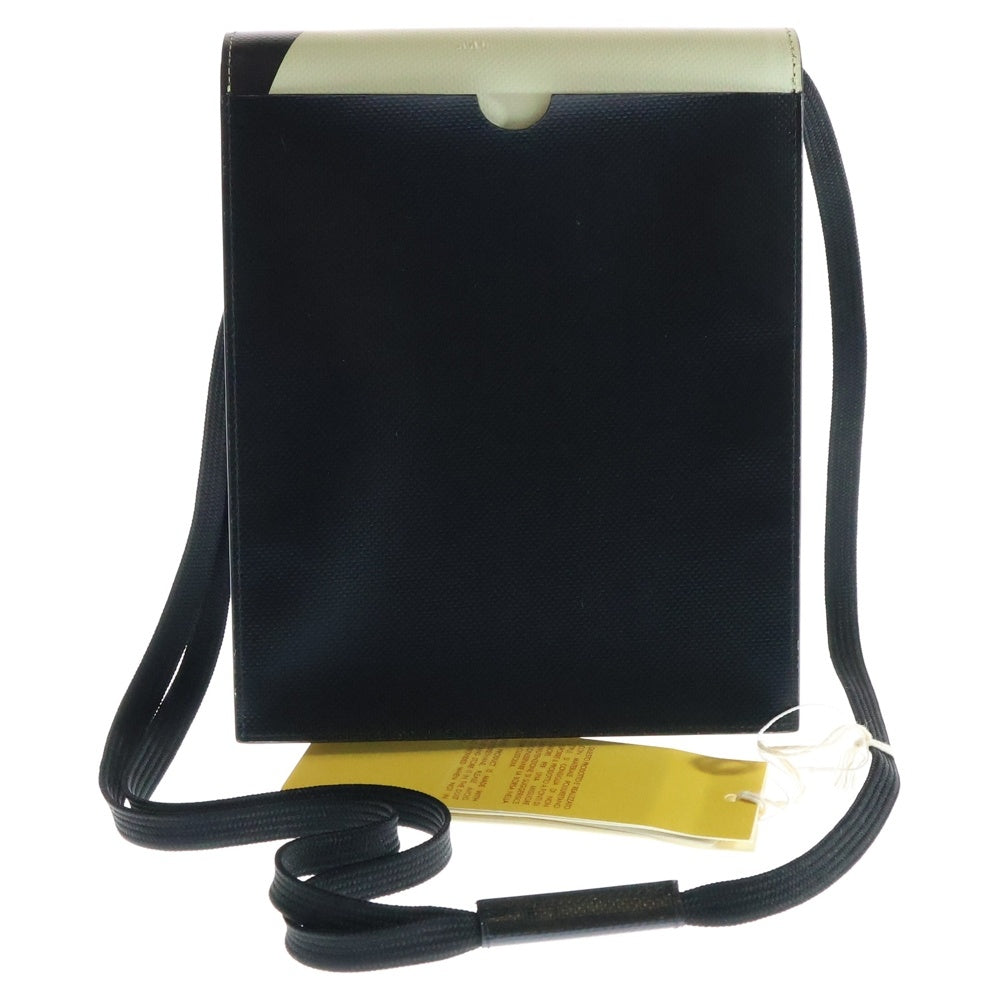 MARNI(マルニ) TRIBECA トライベッカ ロゴプリント レザーショルダーバッグ ホワイト/ブラック SBMQ0036A2