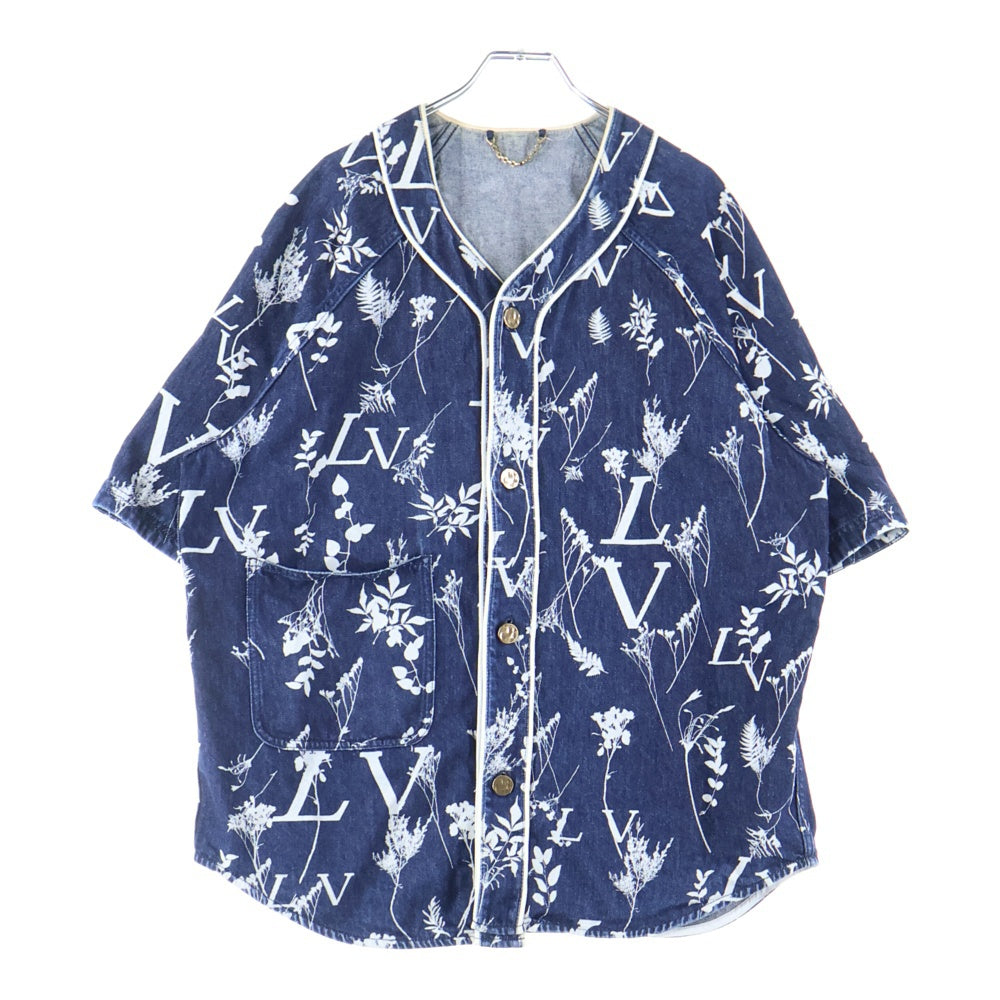 LOUIS VUITTON(ルイヴィトン) 20AW LVリーフ デニム ベースボール 半袖シャツ インディゴ RM202M VFV HJS15W
