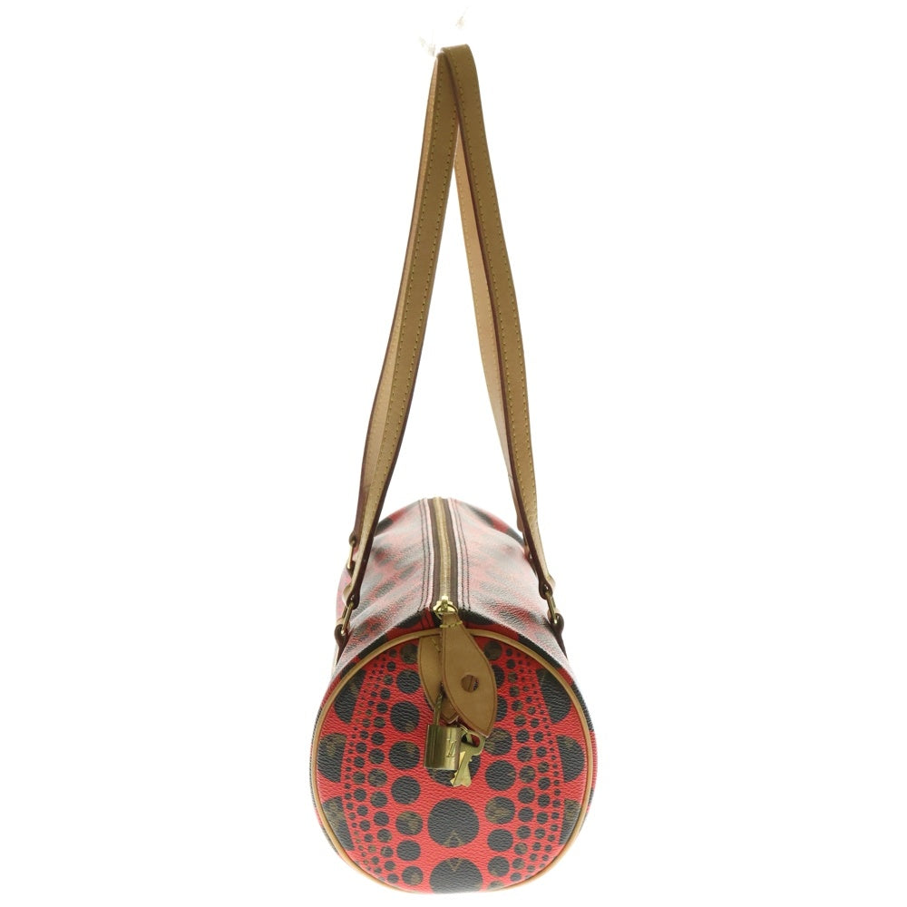 LOUIS VUITTON(ルイヴィトン) ×草間彌生 モノグラム パンプキンドット パピヨン ショルダー バッグ レッド/ブラウン M40689 MB2182