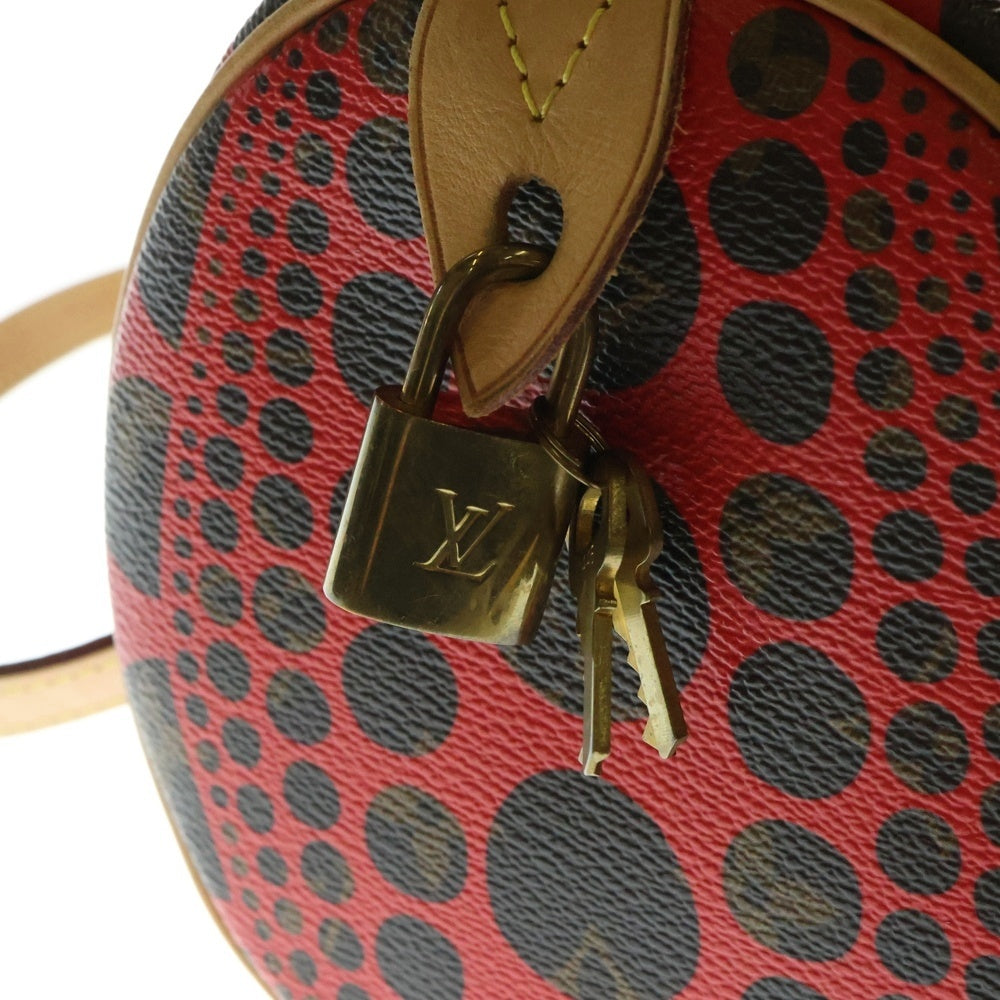 LOUIS VUITTON(ルイヴィトン) ×草間彌生 モノグラム パンプキンドット パピヨン ショルダー バッグ レッド/ブラウン M40689 MB2182