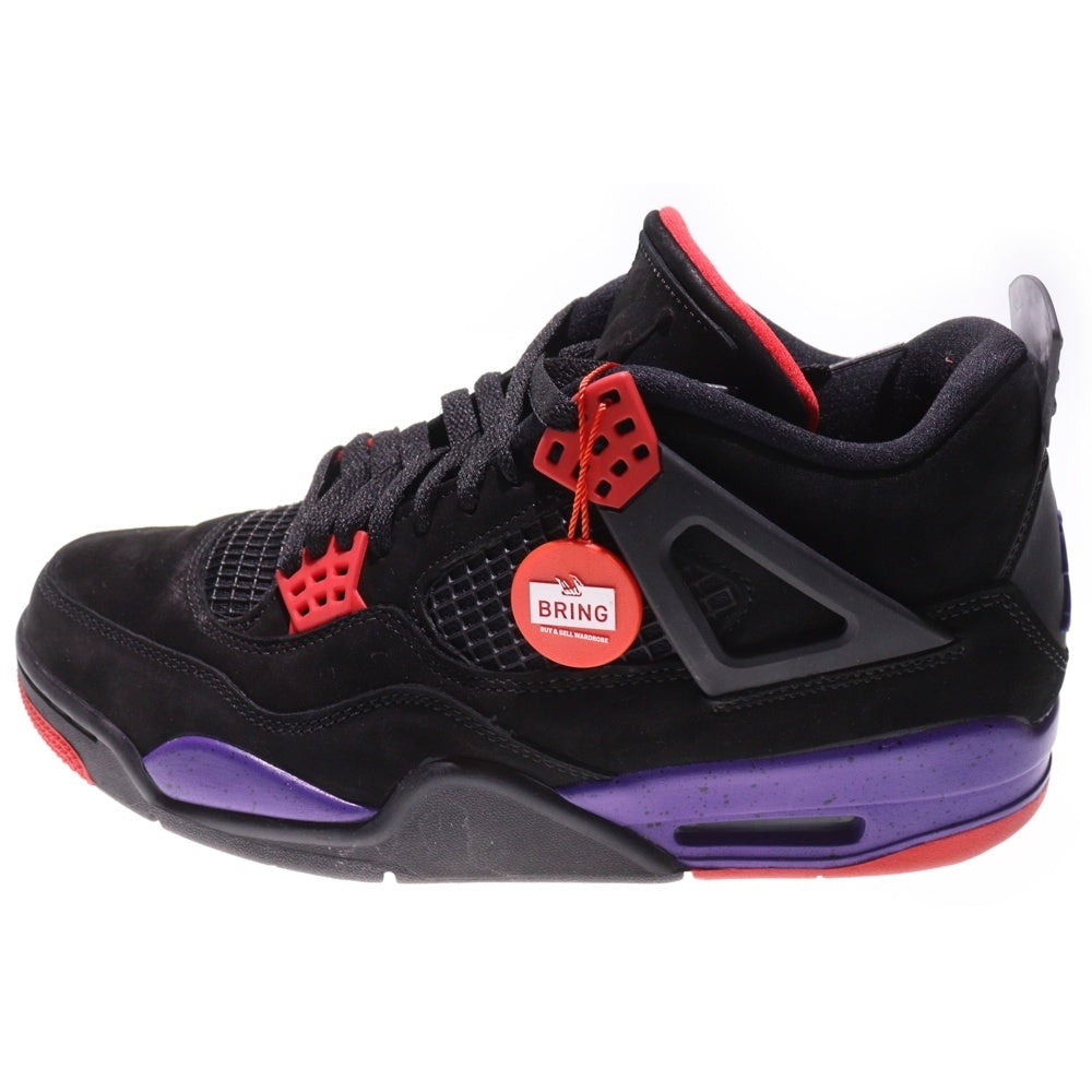 NIKE(ナイキ) AIR JORDAN 4 RETRO RAPTORS エアジョーダン 4 レトロ ラプターズ ハイカットスニーカー ブラック US9.5/27.5cm AQ3816-065