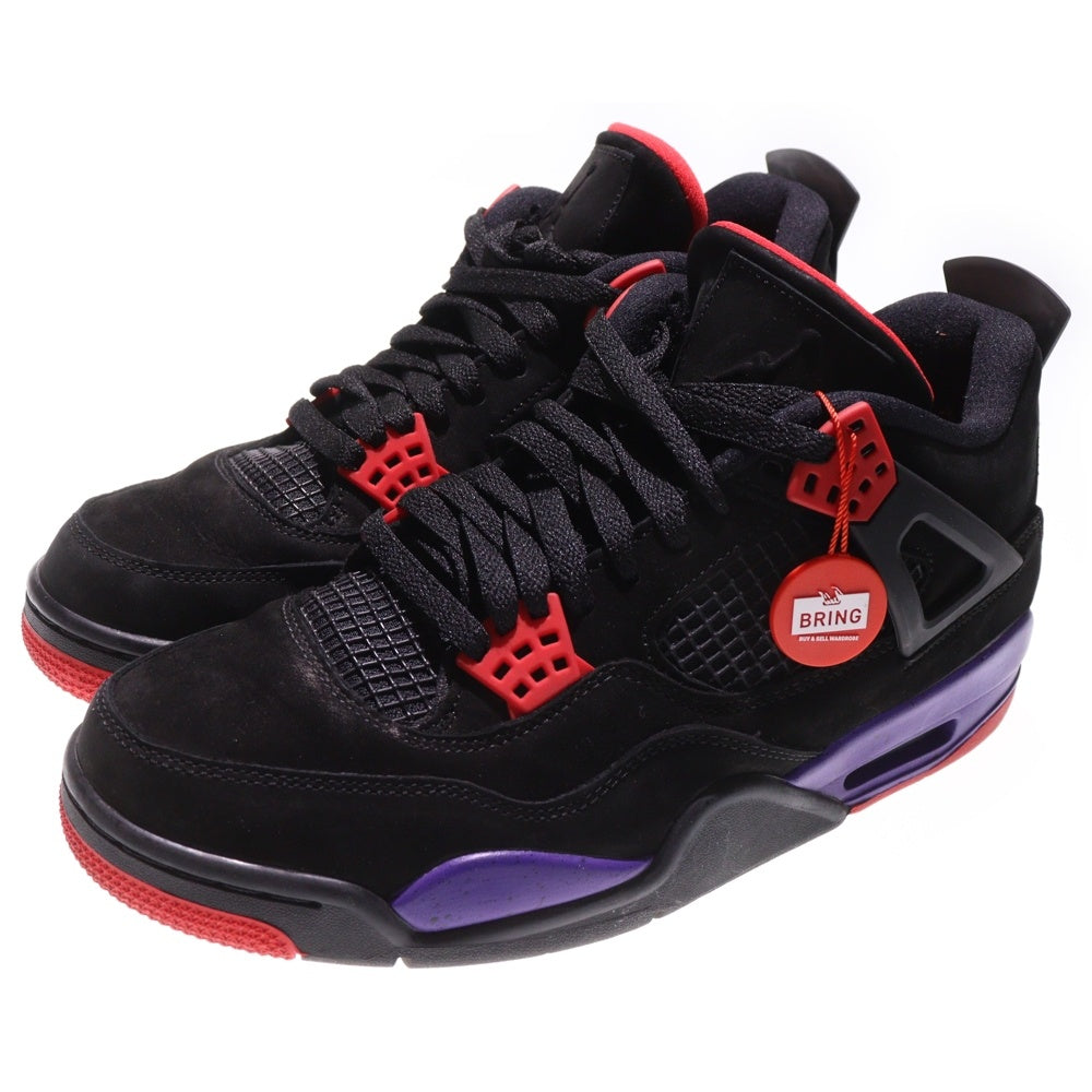 NIKE(ナイキ) AIR JORDAN 4 RETRO RAPTORS エアジョーダン 4 レトロ ラプターズ ハイカットスニーカー ブラック US9.5/27.5cm AQ3816-065
