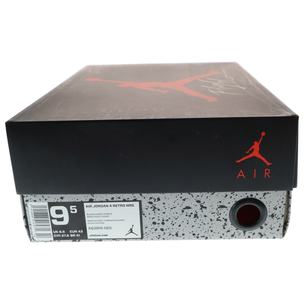 NIKE(ナイキ) AIR JORDAN 4 RETRO RAPTORS エアジョーダン 4 レトロ ラプターズ ハイカットスニーカー ブラック US9.5/27.5cm AQ3816-065