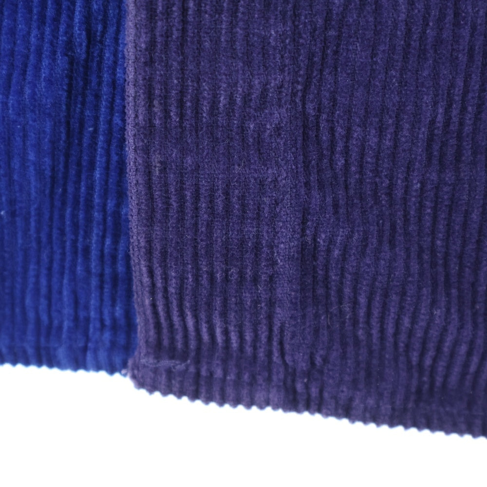 SUPREME(シュプリーム) 18AW Hooded Color Blocked Corduroy Shirt フーデッド カラー ブロックド コーデュロイ 長袖シャツ ブルー/パープル