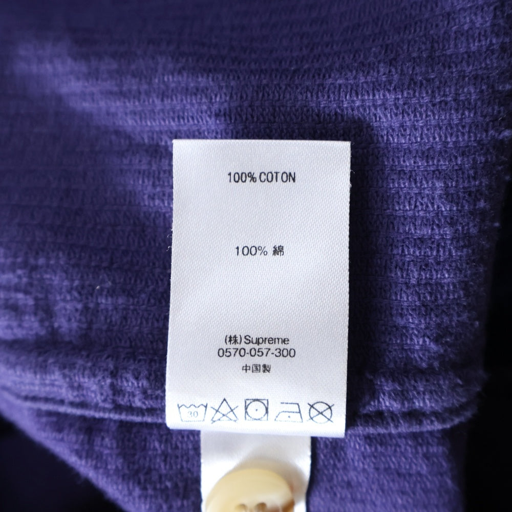 SUPREME(シュプリーム) 18AW Hooded Color Blocked Corduroy Shirt フーデッド カラー ブロックド コーデュロイ 長袖シャツ ブルー/パープル