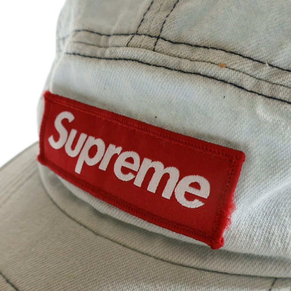 SUPREME(シュプリーム) Washed Chino Twill Camp Cap Denim ボックスロゴ ウォッシュド チノ ツイルキャンプキャップ デニム 帽子 インディゴ