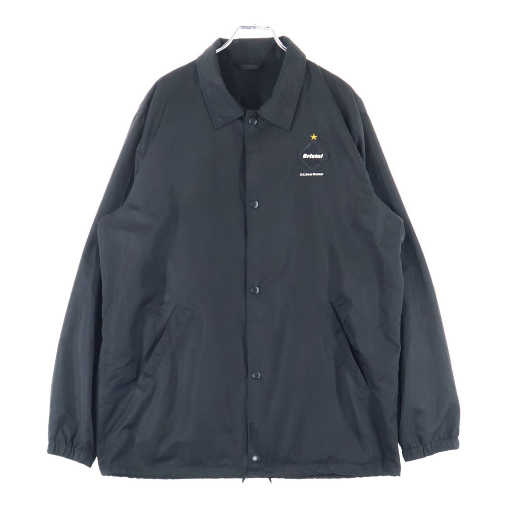 F.C.R.B./F.C.Real Bristol/FCRB(エフシーアールビー/エフシーレアルブリストル) ロゴパッチ フロントボタン ナイロンジャケット ブラック FCRB-160028