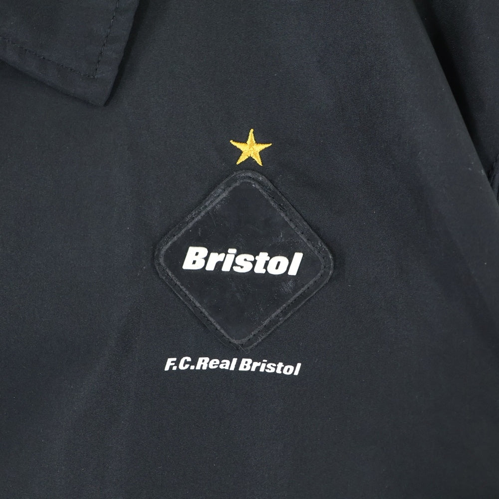 F.C.R.B./F.C.Real Bristol/FCRB(エフシーアールビー/エフシーレアルブリストル) ロゴパッチ フロントボタン ナイロンジャケット ブラック FCRB-160028