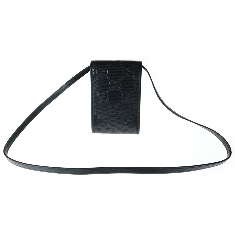 GUCCI(グッチ) GGエンボス レザー ショルダーバッグ ブラック 625571