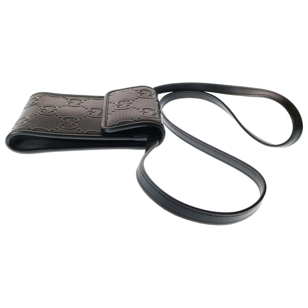 GUCCI(グッチ) GGエンボス レザー ショルダーバッグ ブラック 625571