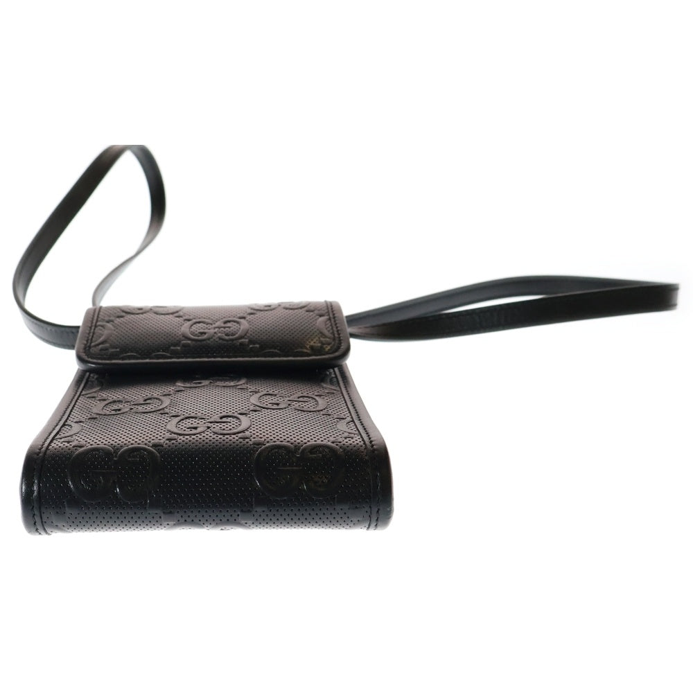 GUCCI(グッチ) GGエンボス レザー ショルダーバッグ ブラック 625571