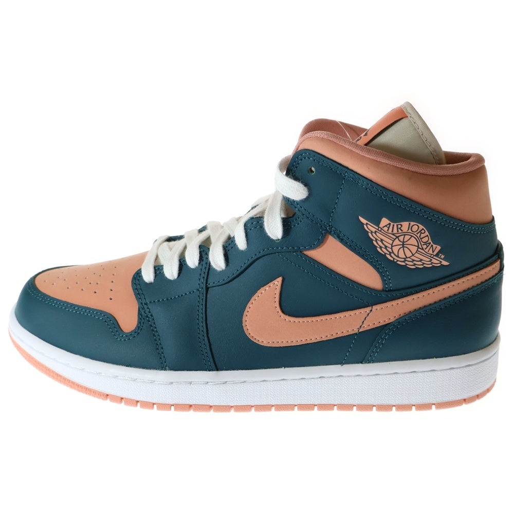 NIKE(ナイキ) WMNS AIR JORDAN 1 MID DARK TEAL GREEN ウィメンズ エアジョーダン1 ミッドカットスニーカー ピンク/グリーン US11.5/28.5cm BQ6472-308