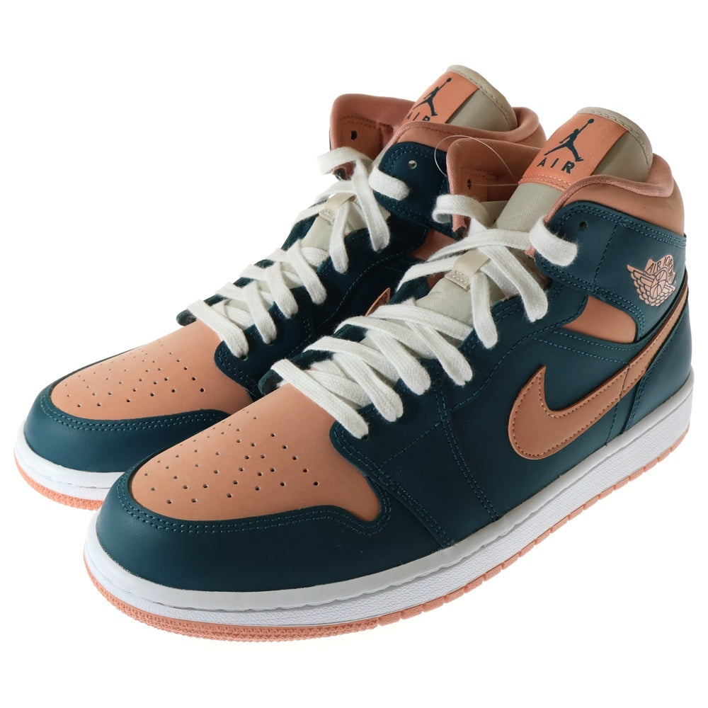 NIKE(ナイキ) WMNS AIR JORDAN 1 MID DARK TEAL GREEN ウィメンズ エアジョーダン1 ミッドカットスニーカー ピンク/グリーン US11.5/28.5cm BQ6472-308