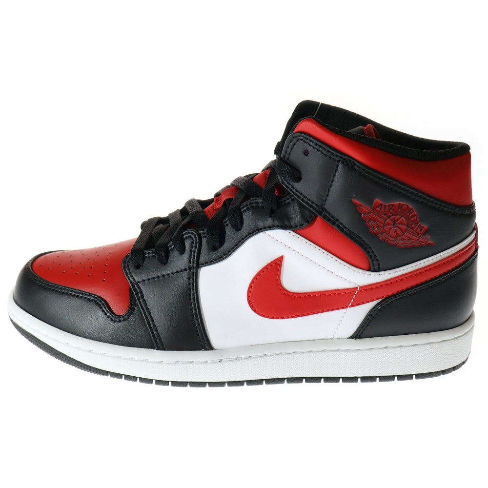 NIKE(ナイキ) AIR JORDAN 1 MID エアジョーダン1 ミッドカットスニーカー ブラック/レッド US10.5/28.5cm 554724-079