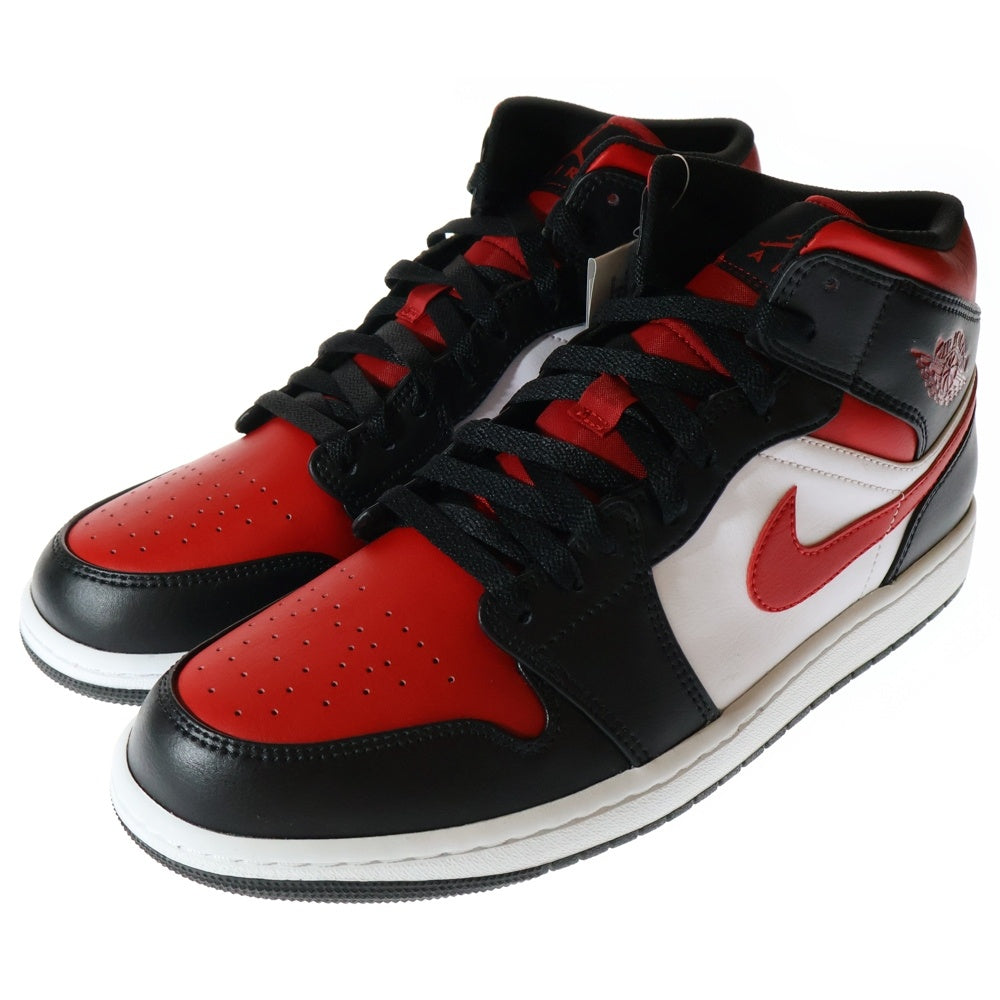 NIKE(ナイキ) AIR JORDAN 1 MID エアジョーダン1 ミッドカットスニーカー ブラック/レッド US10.5/28.5cm 554724-079