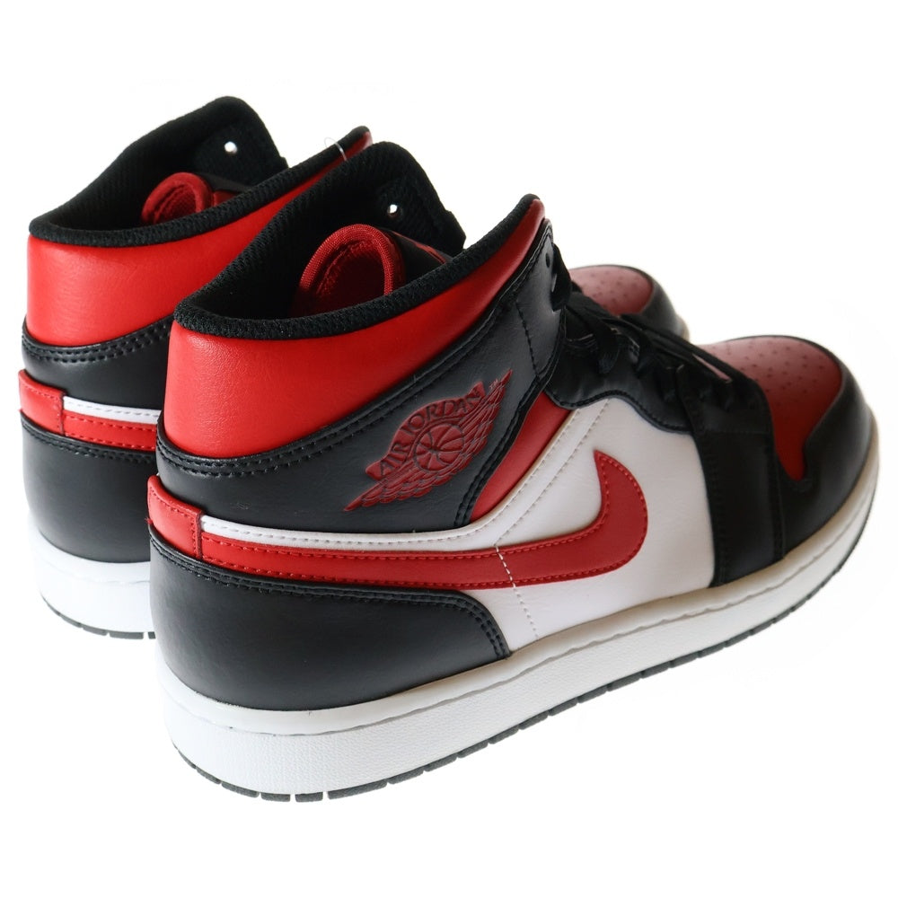 NIKE(ナイキ) AIR JORDAN 1 MID エアジョーダン1 ミッドカットスニーカー ブラック/レッド US10.5/28.5cm 554724-079