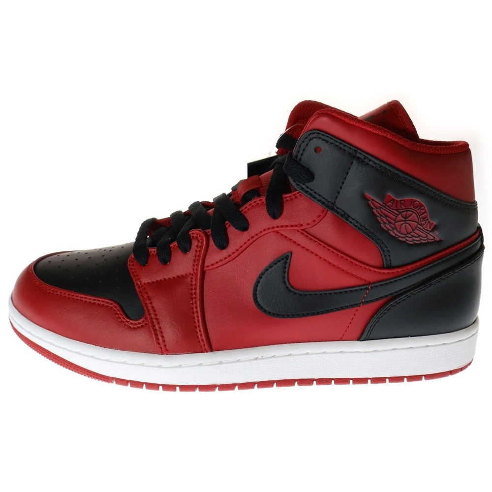 NIKE(ナイキ) AIR JORDAN 1 MID REVERSE BRED エアジョーダン1 リバース ブレッド ミッドカットスニーカー ブラック/レッド US10/28cm 554724-660