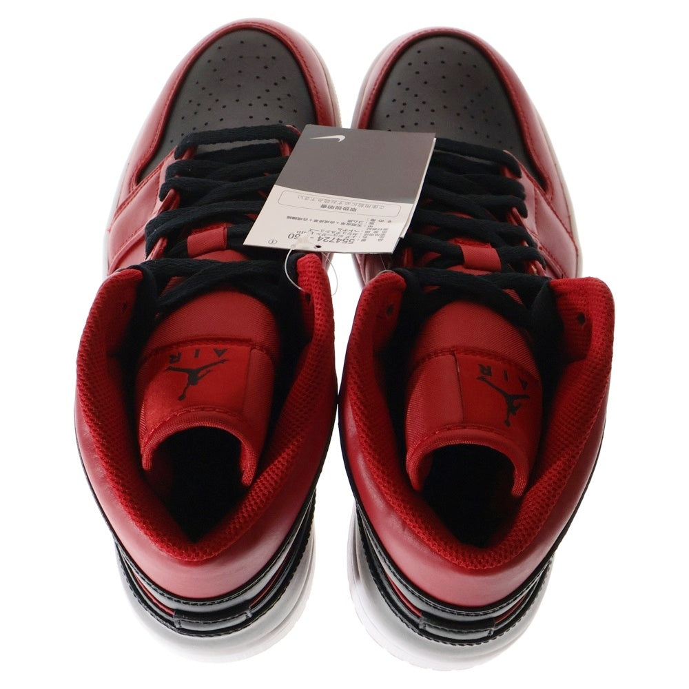 NIKE(ナイキ) AIR JORDAN 1 MID REVERSE BRED エアジョーダン1 リバース ブレッド ミッドカットスニーカー ブラック/レッド US10/28cm 554724-660