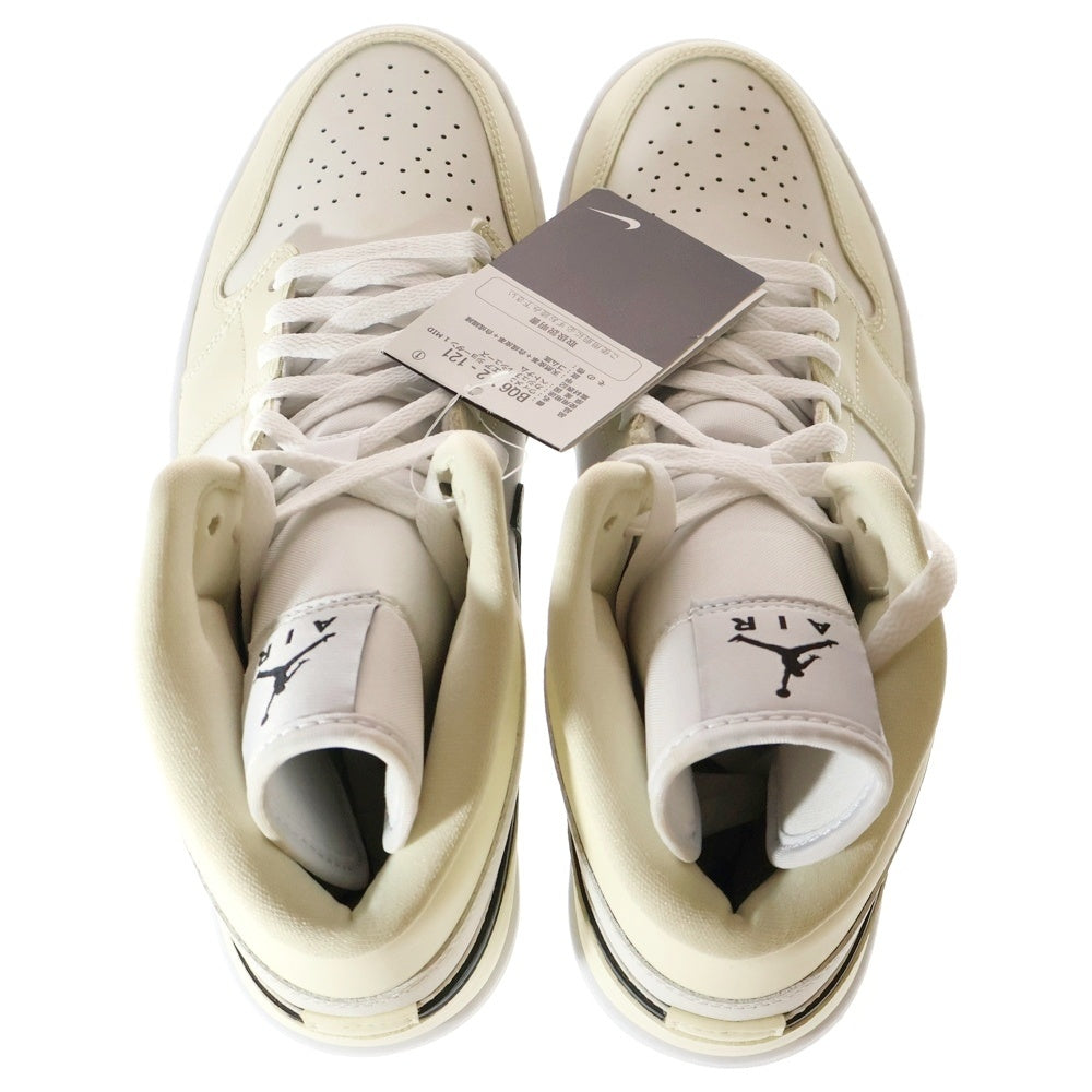 NIKE(ナイキ) WMNS AIR JORDAN 1 MID COCONUT MILK ウィメンズ エアジョーダン1 ココナッツミルク ミッドカットスニーカー ホワイト US12/29cm BQ6472-121
