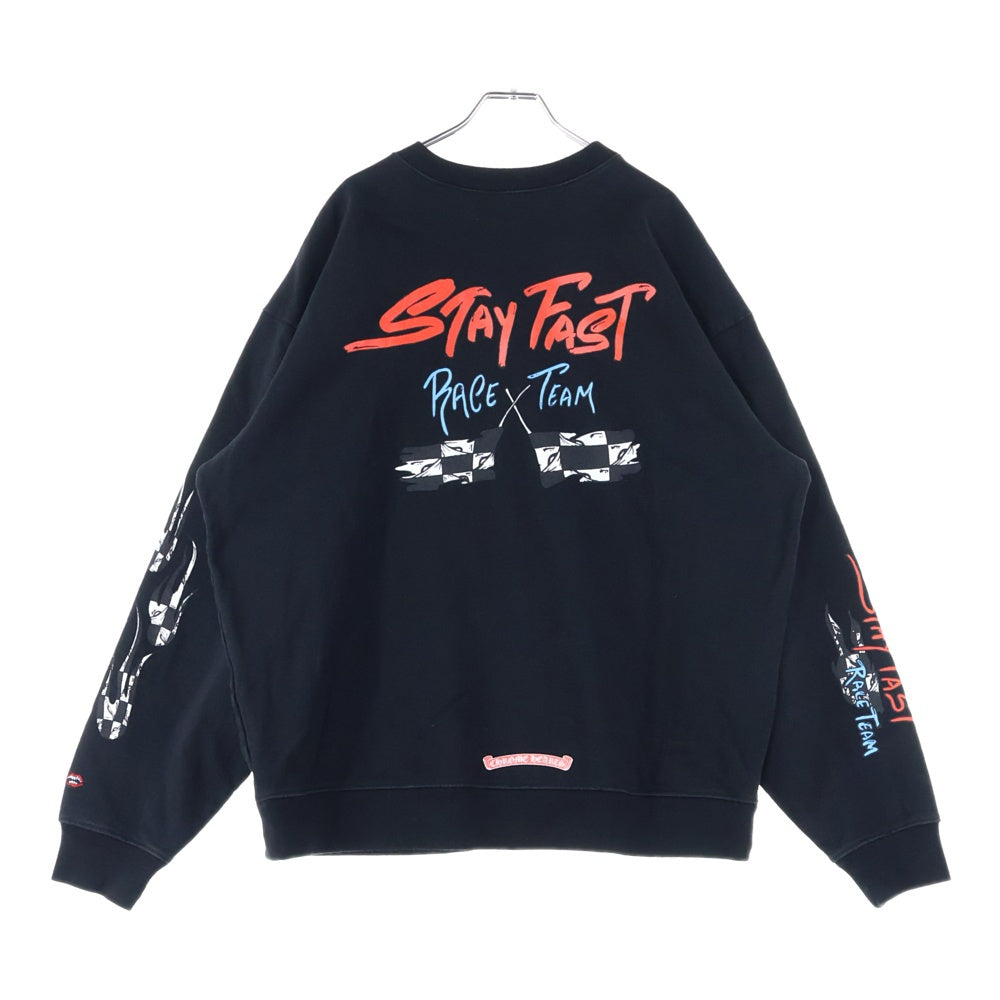 CHROME HEARTS(クロムハーツ) ×MATTY BOY PPO STAY FAST RACE TEAM SWTSHRT ステイファストプリントクルーネックスウェット トレーナー ブラック