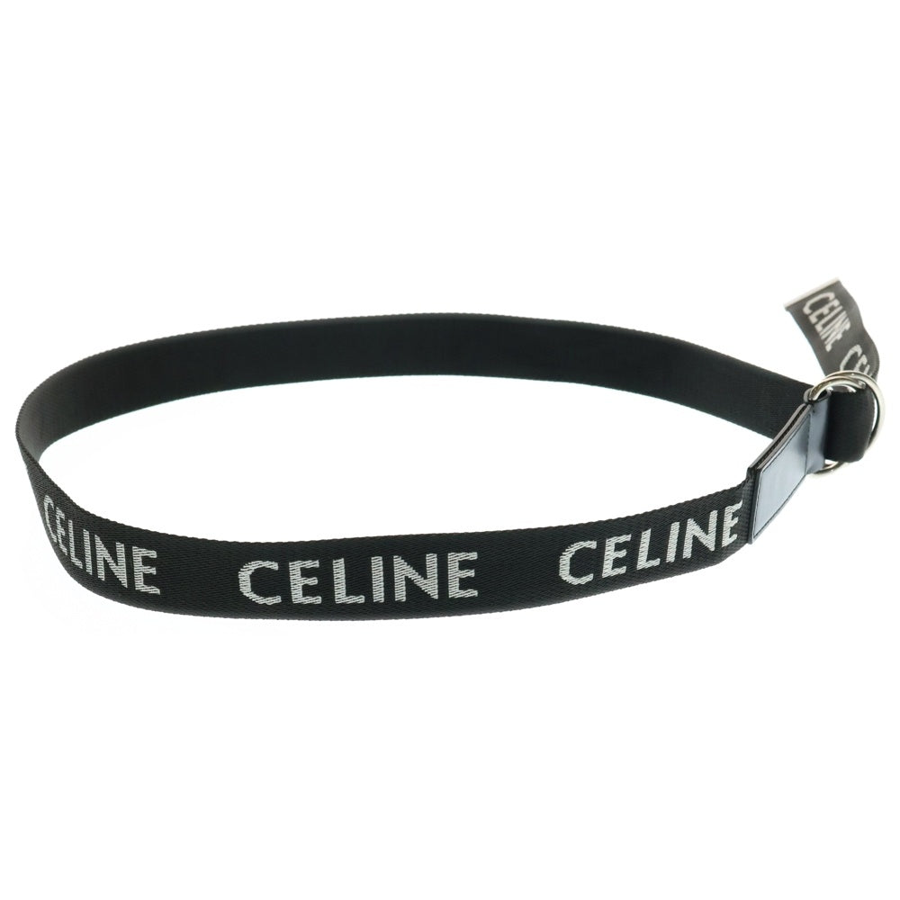 CELINE(セリーヌ) 21AW Medium Double Ring Belt in Jacquard Textile and Calfskin ジャカード テキスタイル & カーフスキン ミディアム ダブル リングベルト 45AVS2AEO 38SI