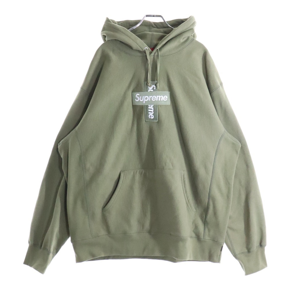 SUPREME(シュプリーム) 20AW Cross Box Logo Hooded Sweatshirt クロス ボックスロゴ スウェット プルオーバーパーカー オリーブ