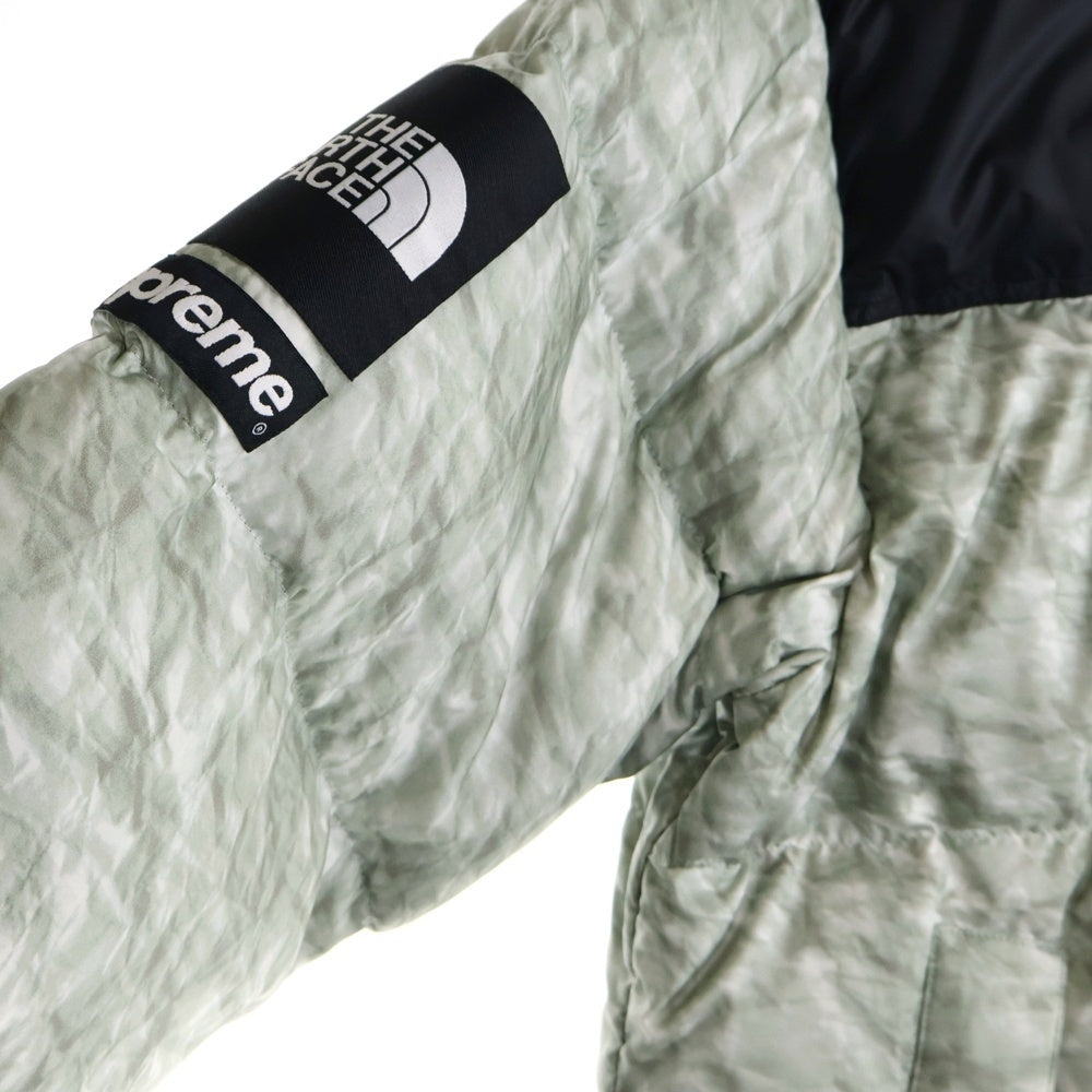 SUPREME(シュプリーム) 19AW THE NORTH FACE Paper Print Nuptse Jacket ザノースフェイス ペーパープリント ヌプシ ダウンジャケット グレー/ブラック NF0A3SDD