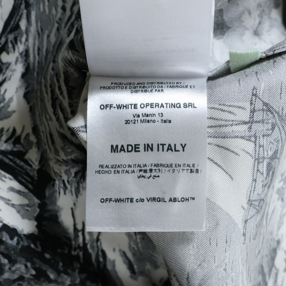 OFF-WHITE(オフホワイト) 18SS ハワイアンプリント 総柄 半袖Tシャツ グレー OMGA049S18872008