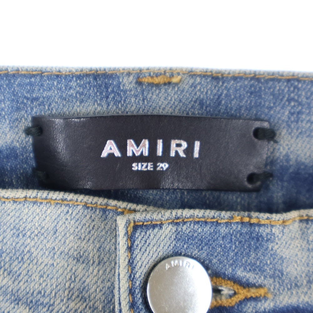 AMIRI(アミリ) クラッシュ加工 ボタンフライ デニムスキニー ロングパンツ インディゴ