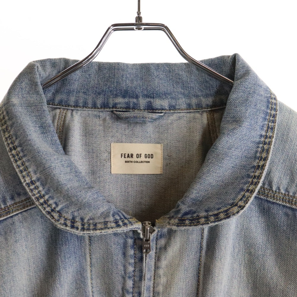 FEAR OF GOD(フィアオブゴッド) SIXTH COLLECTION シックススコレクション フロントジップ ドローコード デニムジャケット インディゴ 6S19-6017-4003