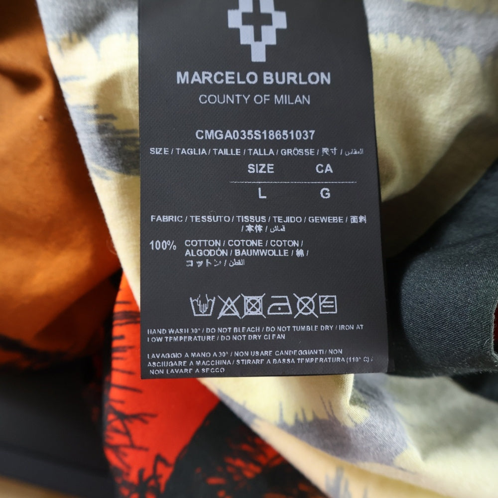 MARCELO BURLON(マルセロバーロン) グラデーションプリント ハワイアン 半袖シャツ マルチ CMGA035S18651037