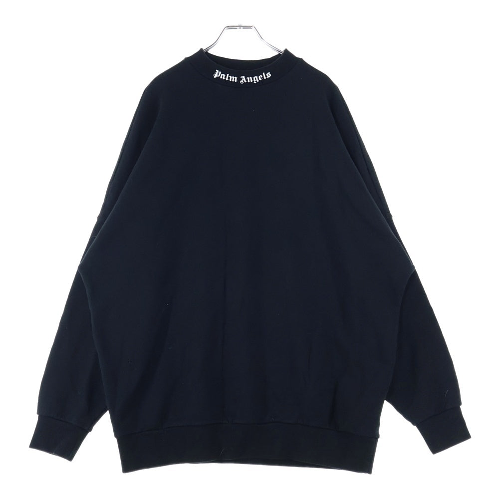 Palm Angels(パームエンジェルス) ネックバックロゴプリント モックネック スウェット トレーナー ブラック PMBA021F18441027